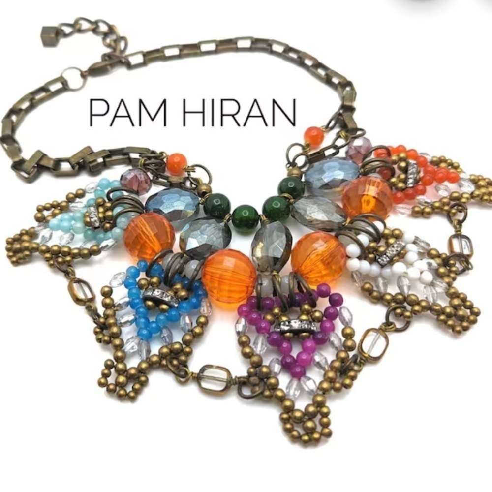 Vintage Rare Anthropologie Pam Hiram Bib Statement Necklace.